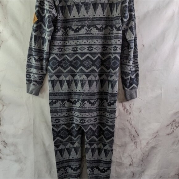 Kavu One Piece Size XXS Gray Sweatshirt Pajama Hoodie Jumpsuit Ernesto Geometric - Picture 9 of 13